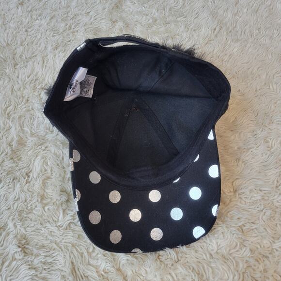 Disney Parks Womens Minnie Mouse Polka Dot Pom Pom Baseball Cap with Bow - Picture 5 of 7